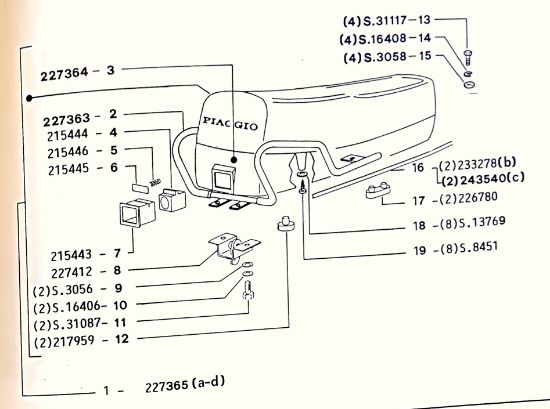 Εικόνα της ΕΞΑΡΤΗΜΑ ΚΛΕΙΔ ΣΕΛΑΣ VESPA PK XL ΕΞΩΤ-215443