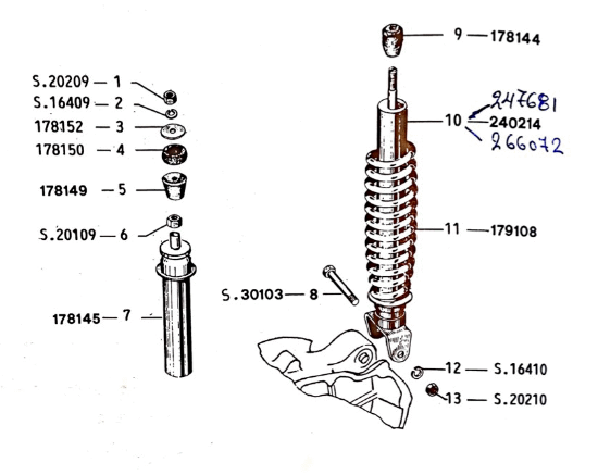 Εικόνα της ΑΜΟΡΤΙΣΕΡ ΠΙΣΩ VESPA XL-FL 125-2664034