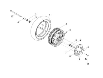 Εικόνα της ΑΞΟΝΑΣ ΜΠΡΟΣ ΤΡΟΧΟΥ TYPHOON 50-SR125/150-1C002728