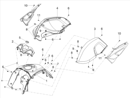 Εικόνα της COPERTURA FRONTALE SERBATOIO-2B011612