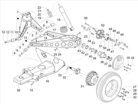 Εικόνα της ΣΥΝΕΜΠΛΟΚ ΠΙΣΩ ΑΜΟΡΤ VESPA PX200 BGM-15710300