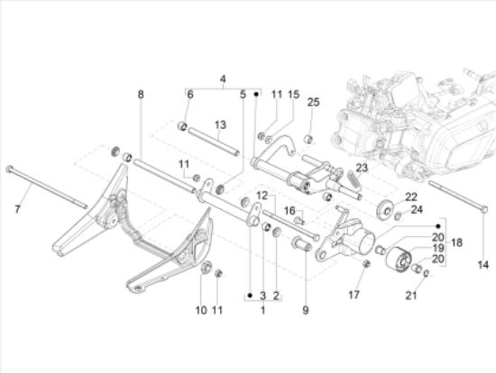 Εικόνα της ΜΠΡΑΤΣΟ ΚΙΝΗΤΗΡΑ BEVERLY 350 11-400 21-1C001297R5