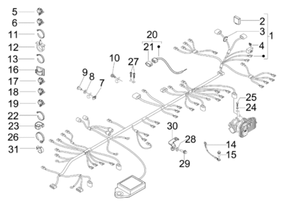 Εικόνα της ΚΑΛΩΔΙΩΣΗ ΚΕΝΤΡΙΚΗ GILERA NEXUS 250 Ε3-639482