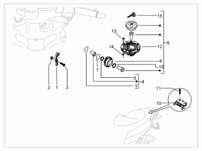 Εικόνα της ΒΑΣΗ ΚΛΕΙΔ ΟΝ-OFF SCOOTER 100<>150 4T 3-1B002609R