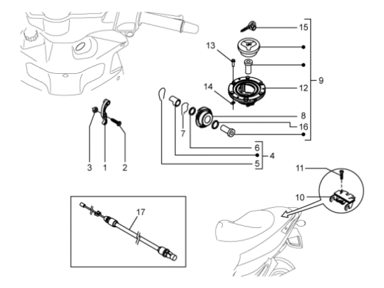 Εικόνα της ΒΑΣΗ ΚΛΕΙΔ ΟΝ-OFF SCOOTER 100<>150 4T 3-1B002609R
