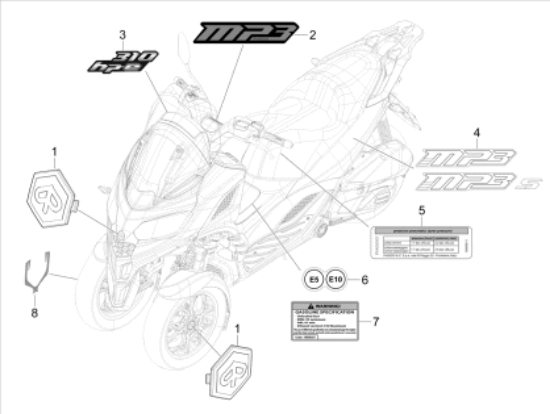 Εικόνα της ΑΥΤ/ΤΟ ΛΩΡΙΔΑ ΤΡΟΧΟΥ MP3 310<>400 SPORT-2H005176000A3