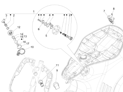 Εικόνα της ΒΑΣΗ ΚΛΕΙΔ ΟΝ-OFF SCOOTER 100<>150 4T 3-1B002609R