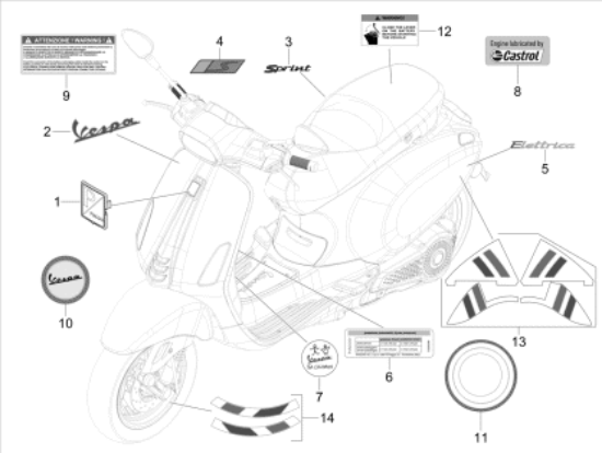 Εικόνα της ΑΥΤ/ΤΟ ΛΩΡΙΔΑ ΤΡΟΧΟΥ VESPA SPRINT S E5-2H006240