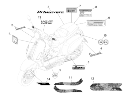 Εικόνα της ΑΥΤ/ΤΑ ΣΕΤ VESPA PRIM BATIK ΠΛΕΥΡΩΝ-2H006536