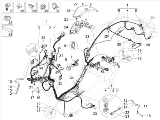 Εικόνα της ΚΑΛΩΔΙΩΣΗ ΚΕΝΤΡΙΚΗ VESPA PRIM 125/150-SP-1D004882