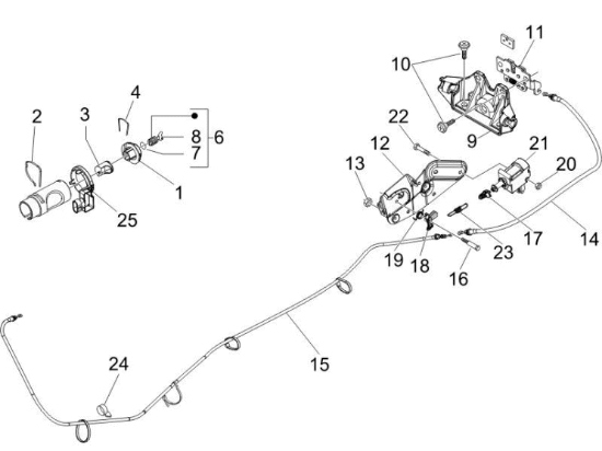 Εικόνα της ΒΑΣΗ ΚΛΕΙΔ ΟΝ-OFF SCOOTER 100<>150 4T 3-1B002609R