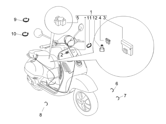 Εικόνα της ΚΑΛΩΔΙΩΣΗ ΚΕΝΤΡΙΚΗ VESPA GT 200-640483