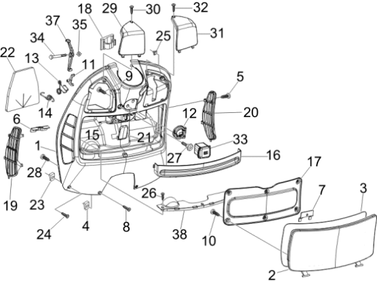 Εικόνα της ΠΟΡΤΑΚΙ ΝΤΟΥΛ VESPA GT 200 ALAB 208-5771750018