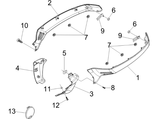 Εικόνα της ΚΑΠΑΚΙ ΣΠΟΙΛΕΡ ΑΡ VESPA GTS ΜΑΥΡΟ 98/Α-1B000591000XN2