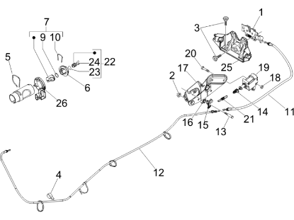 Εικόνα της ΒΑΣΗ ΚΛΕΙΔ ΟΝ-OFF SCOOTER 100<>150 4T 3-1B002609R