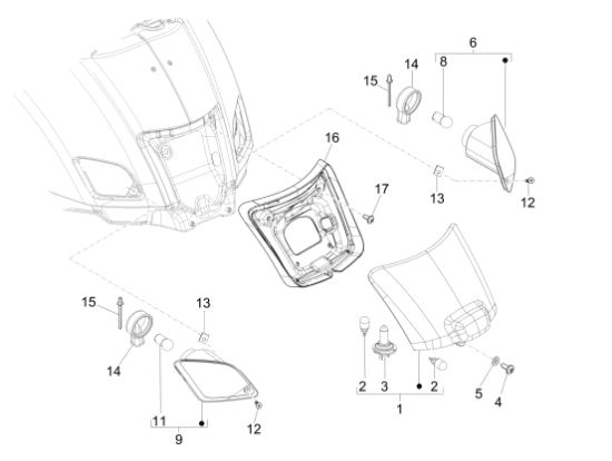 Εικόνα της ΦΑΝΟΣ ΠΙΣΩ VESPA GTS-GTV (+1B000959)-639682