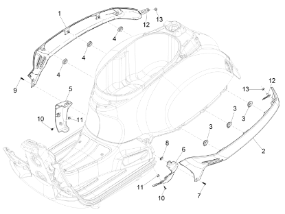 Εικόνα της ΠΛΕΥΡΑ ΑΡ+ΔΕ VESPA GTS AΒΑΦΑ ΣΕΤ-1R000601
