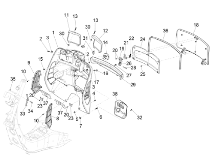 Εικόνα της ΠΟΡΤΑΚΙ ΝΤΟΥΛ VESPA GT 200 ALAB 208-5771750018