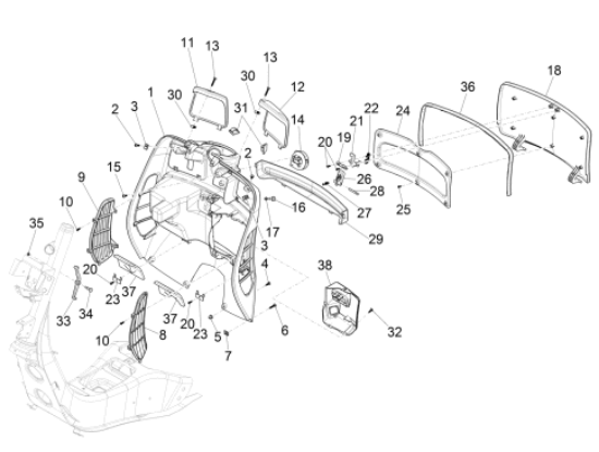 Εικόνα της ΠΟΡΤΑΚΙ ΝΤΟΥΛ VESPA GT 200 ALAB 208-5771750018