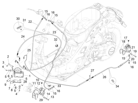 Εικόνα της ΜΑΡΚΟΥΤΣΙ ΠΙΣΩ ΦΡΕΝΟΥ VESPA GTS 300 HPE-1C003737