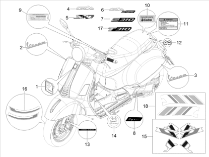 Εικόνα της ΑΥΤ/ΤΑ ΣΕΤ VESPA GTS 310 E5 Super Sport-2H006686