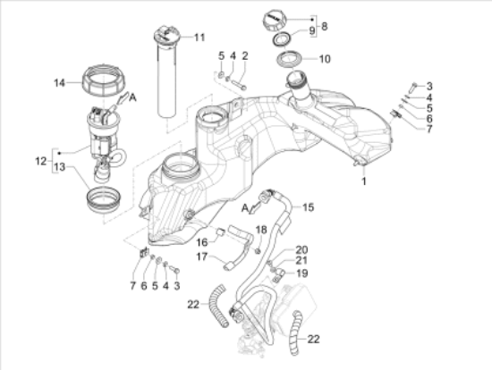 Εικόνα της ΤΕΠΟΖΙΤΟ ΒΕΝΖ VESPA GTS125<>300-1B009534