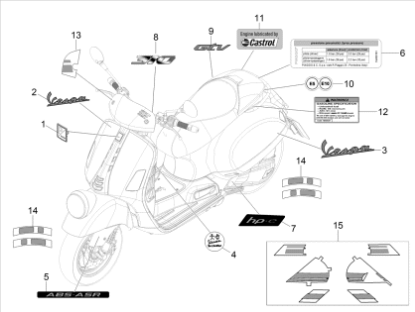 Εικόνα της ΑΥΤ/ΤΑ ΣΕΤ VESPA GTV MY23 E5-2H006099000A1
