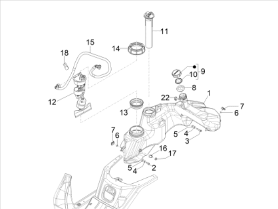 Εικόνα της ΤΡΟΜΠΑ ΒΕΝΖΙΝΑΣ VESPA GTS 300 HPE ΗΛΕΚΤΡ-1R000542