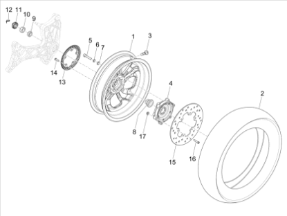 Εικόνα της ΤΡΟΧΟΣ ΠΙΣΩ VESPA GTV 300 HPE E5 MY23-1C007149000XNM