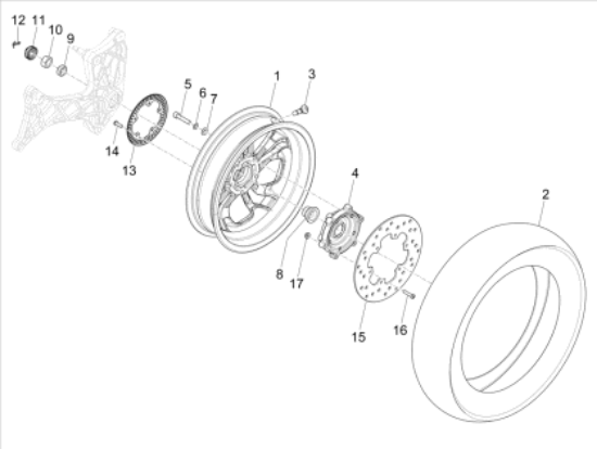 Εικόνα της ΤΡΟΧΟΣ ΠΙΣΩ VESPA GTV 300 HPE E5 MY23-1C007149000XNM