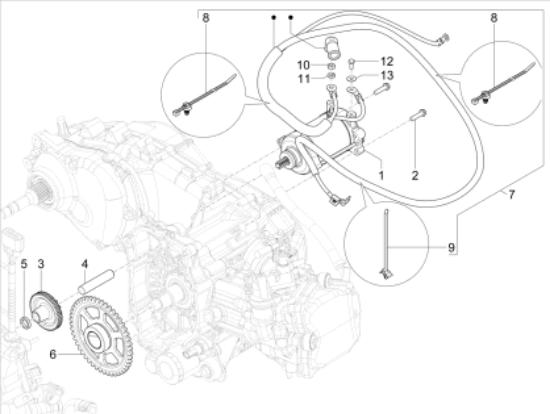 Εικόνα της ΚΑΛΩΔΙΩΣΗ ΜΙΖΑΣ VESPA GTS-GTV E5+ MY25>-1D005061