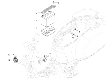 Εικόνα της ΒΑΣΗ ΜΠΑΤΑΡΙΑΣ VESPA GTS 310 ΑΝΩ-1B0121704