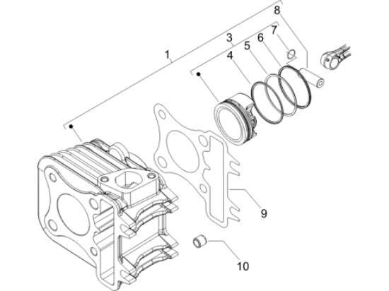 Εικόνα της ΚΥΛΙΝΔΡΟΣ  RMS 50 cc Vespa ET4/?LX 4T 2V-R100080101