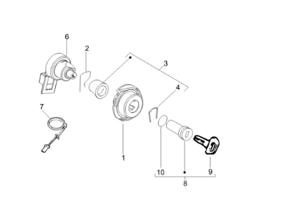Εικόνα της ΒΑΣΗ ΚΛΕΙΔ ΟΝ-OFF SCOOTER 100<>150 4T 3-1B002609R