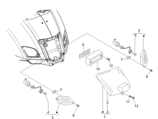 Εικόνα της ΦΑΝΟΣ ΠΙΣΩ VESPA LX LXV 50-150 PREMIUM-MV638646
