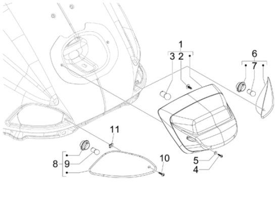 Εικόνα της ΦΑΝΟΣ ΠΙΣΩ VESPA LX LXV 50-150 PREMIUM-MV638646