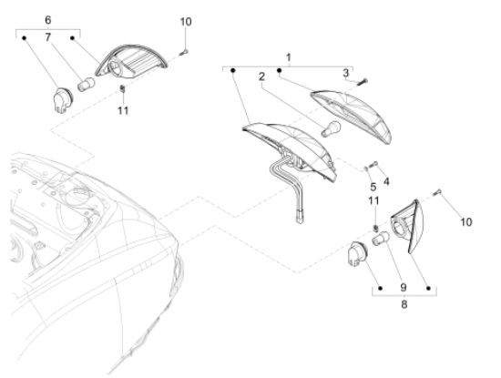 Εικόνα της ΦΑΝΟΣ ΠΙΣΩ VESPA LX-LXV 125 E3-6392816