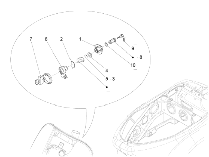 Εικόνα της ΒΑΣΗ ΚΛΕΙΔ ΟΝ-OFF SCOOTER 100<>150 4T 3-1B002609R