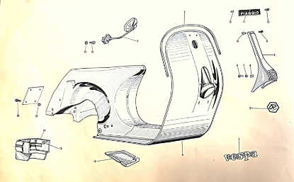 Εικόνα της ΚΑΘΡΕΠΤΗΣ VESPA PXE-50S-RALLY ΧΡΩΜ ΑΡΙΣΤ-61080100