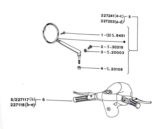 Εικόνα της ΚΑΘΡΕΠΤΗΣ VESPA PXE-V/50-RALLY ΧΡΩΜ ΔΕΞ-61080200
